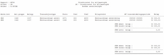 Skjermbilde av rapporten AT04
