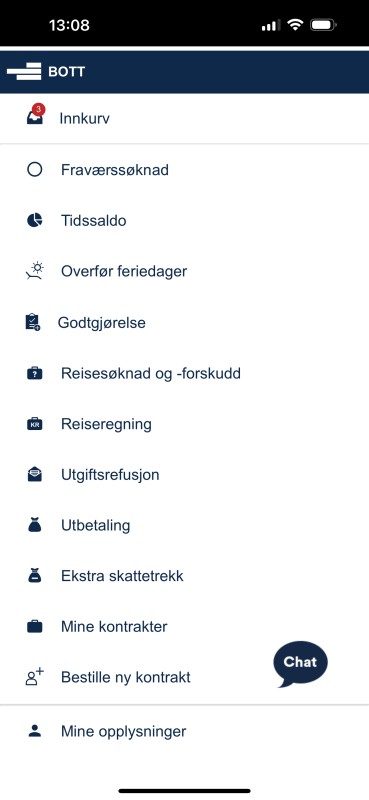 Skjermbildet viser at du finner Innkurv øverst på hjemskjermen etter du har logget inn.