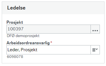 Skjermbilde av seksjonen Ledelse og hva som skal angis der.