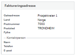 Eksempel på Faktureringsadresse