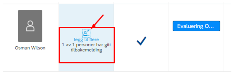 Skjermbilde av hvor du finner tilbakemeldinger.