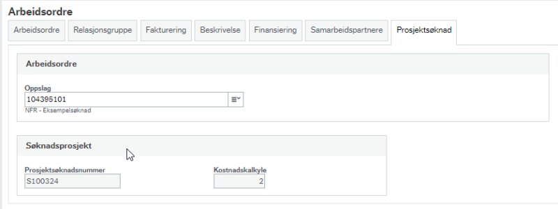 Referanse til prosjektsøknadsnummer og sekvensnummer legges på delprosjekt.