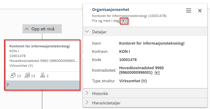 Å markere organisasjonsenheten