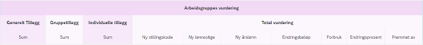 Bildet viser Arbeidsgruppes vurdering
