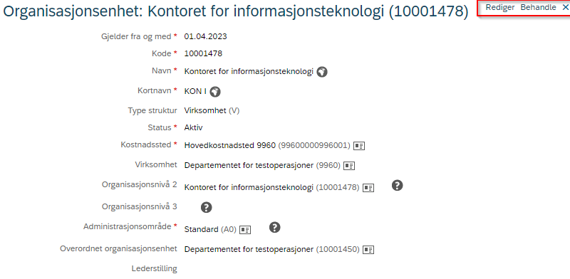 Rediger og behandle på organisasjonsenheten