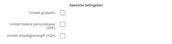 Bildet viser spesielle betalingelser