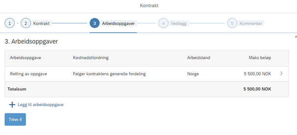 Bildet viser trinn 2 - Arbeidsoppgaver