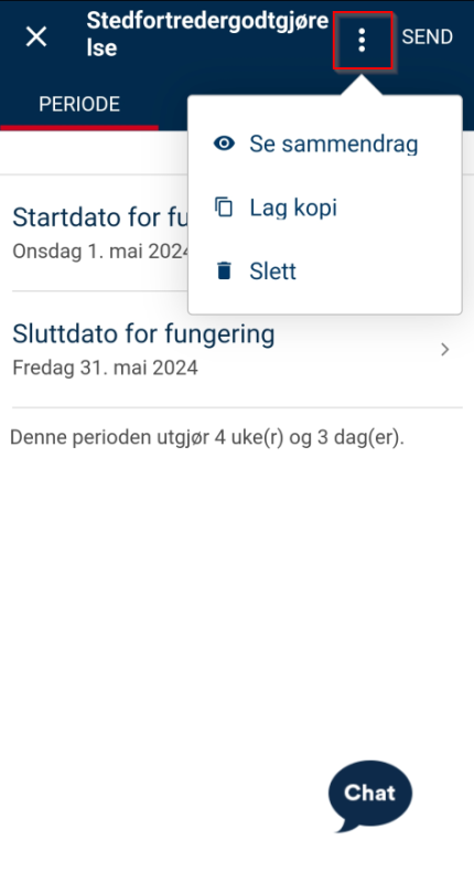 Bildet viser flervalg i DFØ-appen.