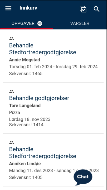 Bildet viser oppgaver til behandling i innkurven