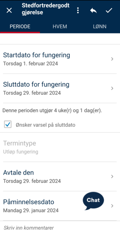 Bildet viser periode for fungering