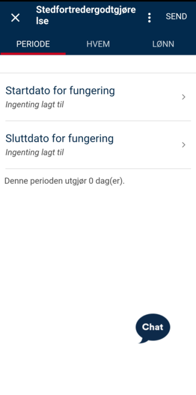 Bildet viser registrering av stedfortredergodtgjørelse