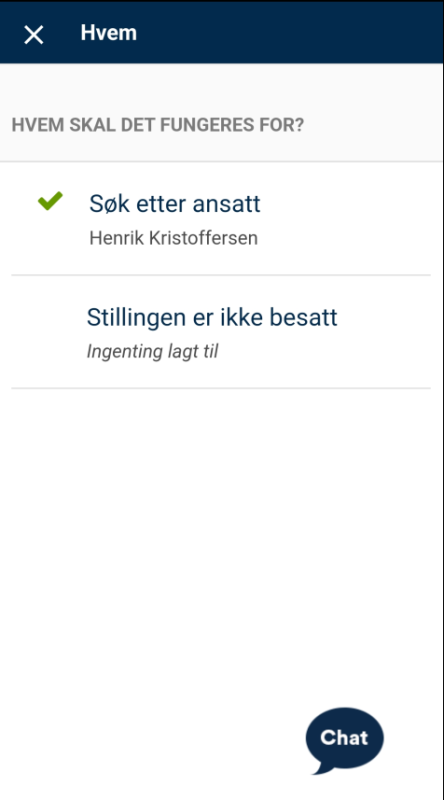 Bildet viser ansatt søk