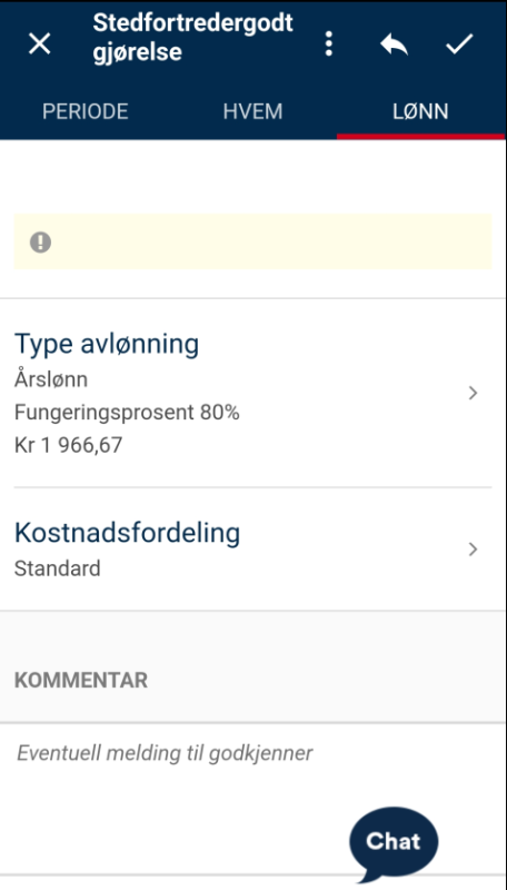 Bildet viser fanen for lønn