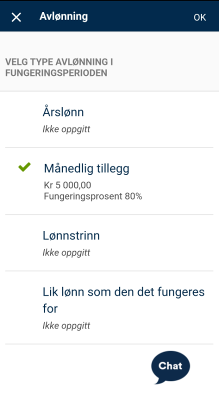 Bildet viser avlønning i fungeringsperioden