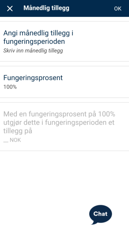 Bildet viser månedlig tillegg