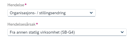 Inaktivere Fra annen statlig virksomhet (SB-G4)