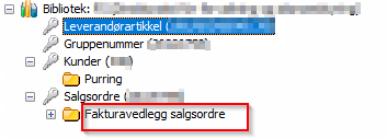 Menypunktet Fakturavedlegg salgsordre 