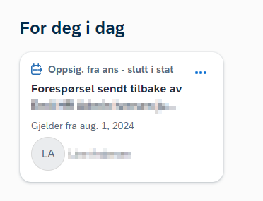Skjermbilde av "For deg i dag" - oppsigelse.