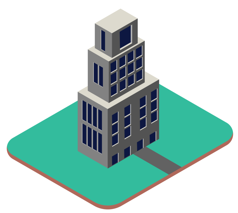 3D-tegning av høyblokk