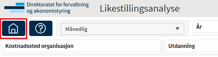 Skjermdump som viser hjemknappen som tar deg tilbake til startsiden