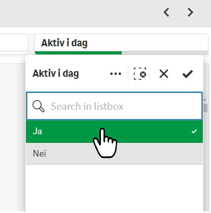 Bildet viser "Aktiv i dag" filteret i Innsikt