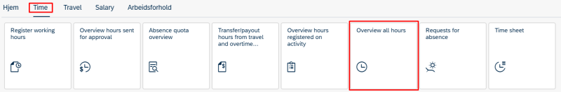 image showing the tile overview all hours in the self service portal
