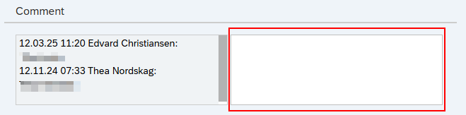 image showing comment field