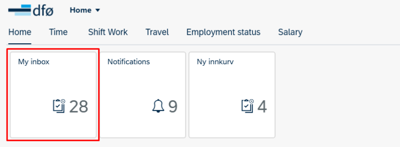 Image showing my inbox in the self-service portal