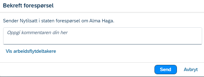 bekreft forespørsel