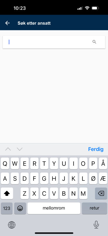 Bildet viser søk etter ansatt