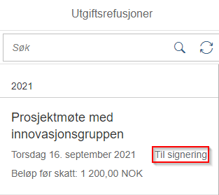 Bildet viser status på innsendt skjema