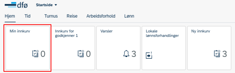 Bilde viser flisen Min innkurv i selvbetjeningsportalen