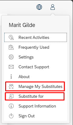 image showing manage my substitutes