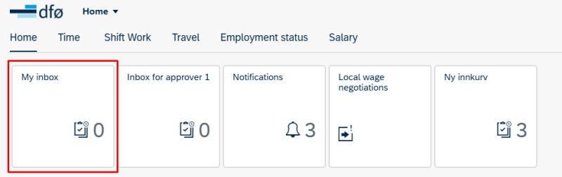Image showing my inbox in the self-service portal