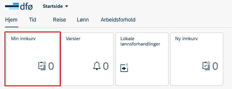 Bildet viser flisen min innkurv i selvbetjeningsportalen