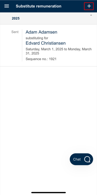 image showing + sign for creating new form