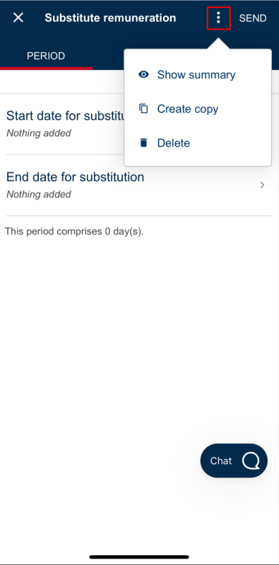 image showing delete option