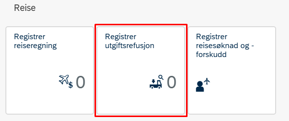 Bildet viser flisen registrer utgiftsrefusjon
