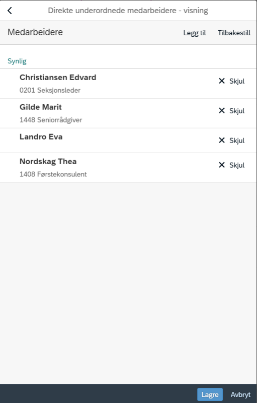 bildet viser tilpasninger i visning