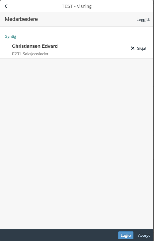 bildet viser nyopprettet visning