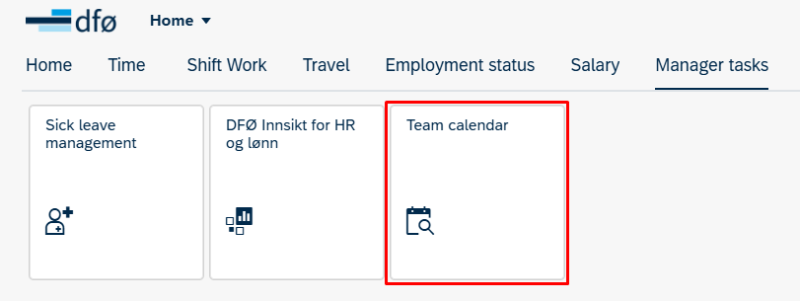 Image showing team calender in the self service portal