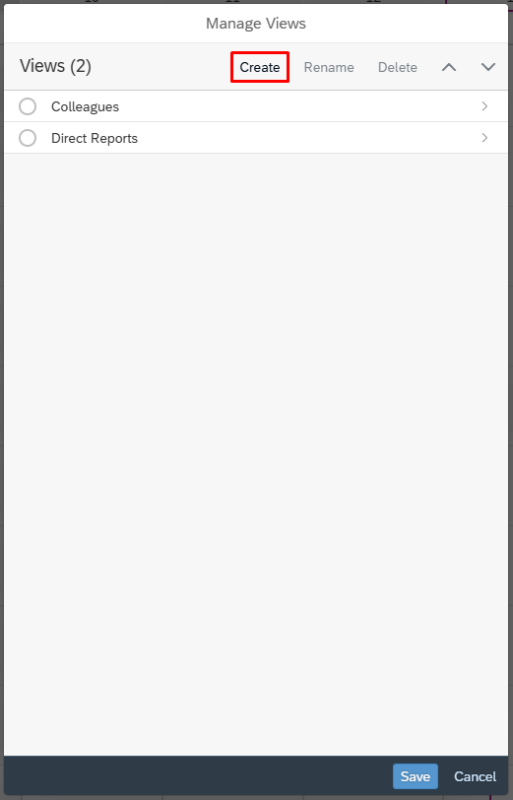 Image showing create custom view button