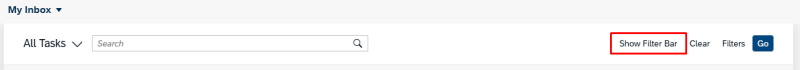 image showing show filter bar button