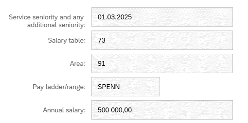 The image shows salary information with a position on range (spenn). 