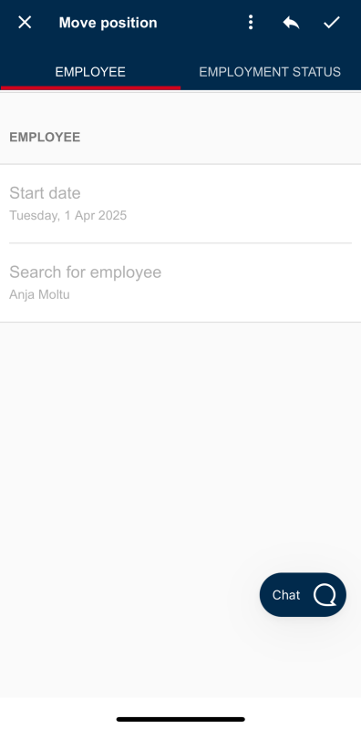 image showing employee tab
