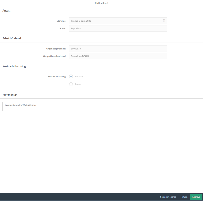 image showing move position form for processing