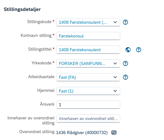 Skjermbilde av stillingen.