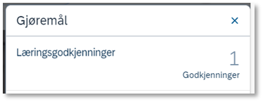 Bildet viser godkjenninger som ligger under Gjøremål.