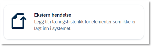 Bildet viser knappen Ekstern hendelse