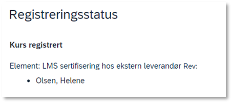 Bildet viser Registreringsstatus